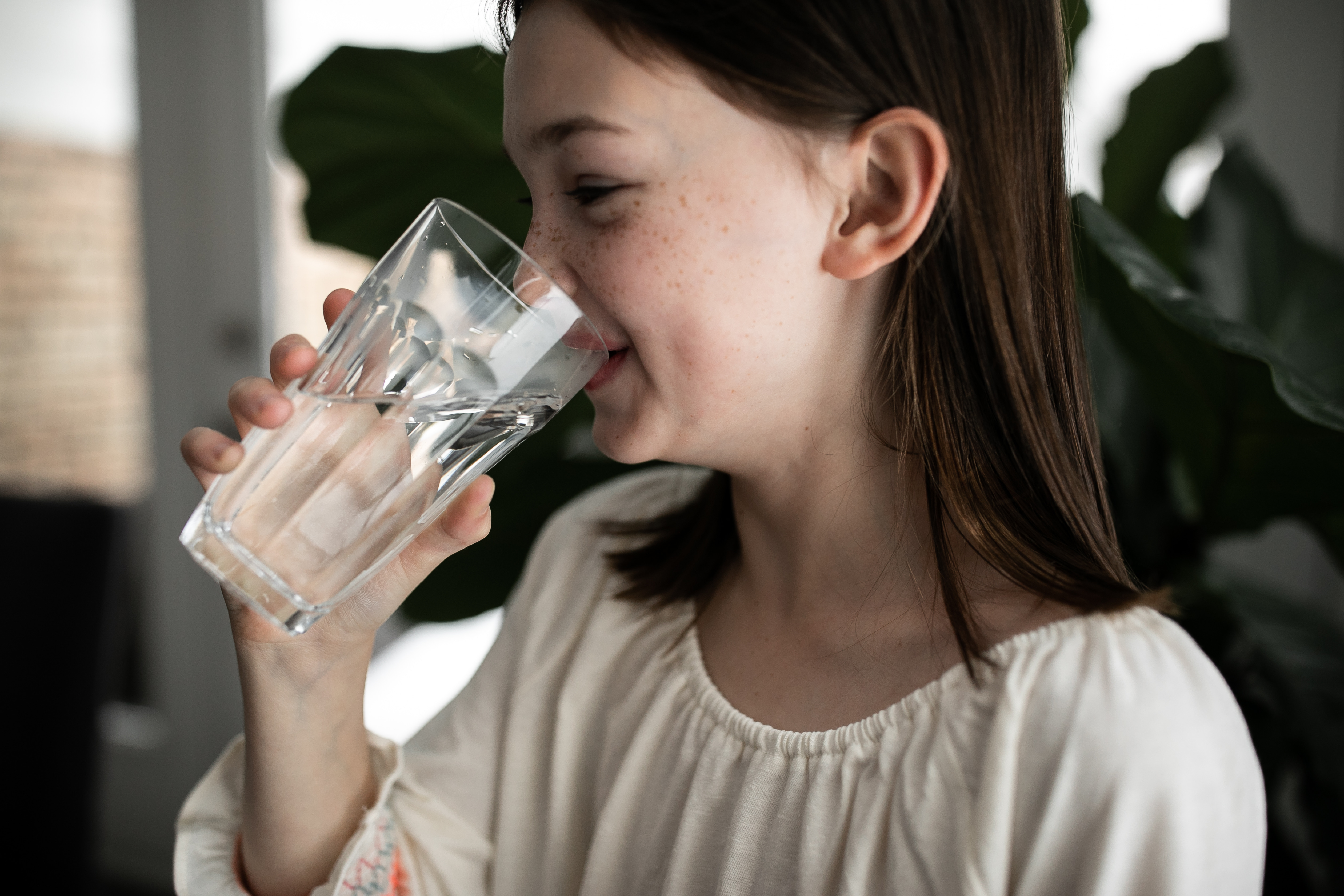 girl drinking water